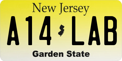 NJ license plate A14LAB