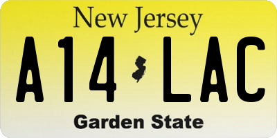 NJ license plate A14LAC