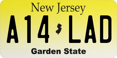 NJ license plate A14LAD