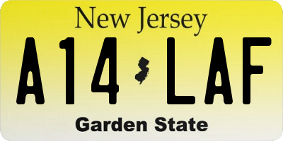 NJ license plate A14LAF
