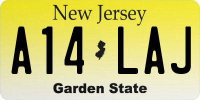 NJ license plate A14LAJ