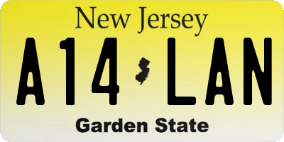 NJ license plate A14LAN