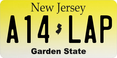 NJ license plate A14LAP