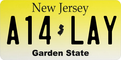 NJ license plate A14LAY