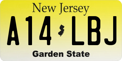 NJ license plate A14LBJ