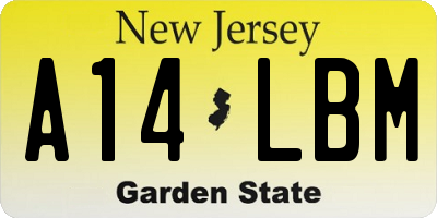 NJ license plate A14LBM