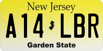 NJ license plate A14LBR