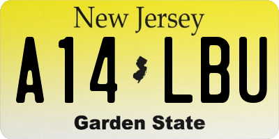 NJ license plate A14LBU