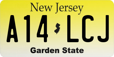 NJ license plate A14LCJ