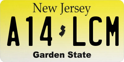 NJ license plate A14LCM