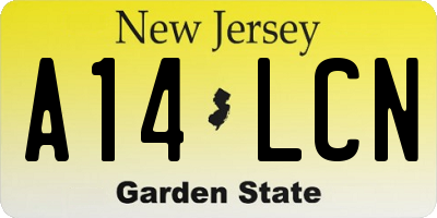 NJ license plate A14LCN