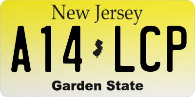NJ license plate A14LCP