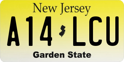 NJ license plate A14LCU