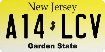 NJ license plate A14LCV