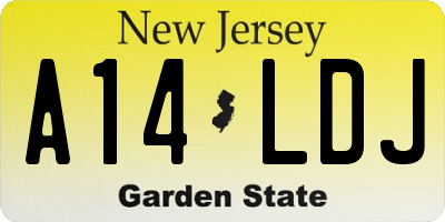 NJ license plate A14LDJ