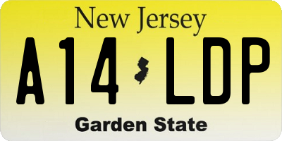 NJ license plate A14LDP