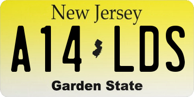 NJ license plate A14LDS