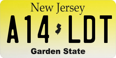 NJ license plate A14LDT