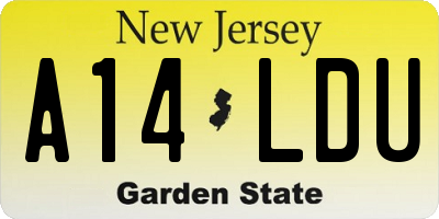 NJ license plate A14LDU