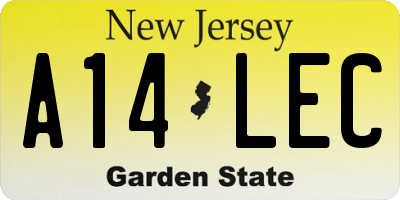 NJ license plate A14LEC