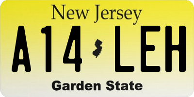 NJ license plate A14LEH