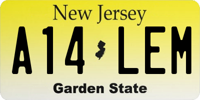 NJ license plate A14LEM