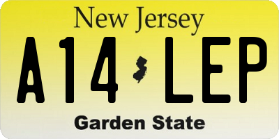 NJ license plate A14LEP
