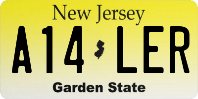 NJ license plate A14LER