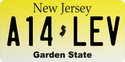 NJ license plate A14LEV
