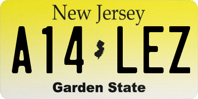 NJ license plate A14LEZ