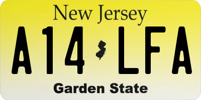 NJ license plate A14LFA