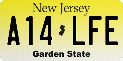 NJ license plate A14LFE