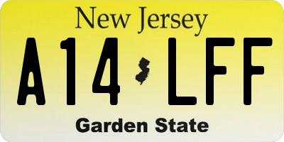 NJ license plate A14LFF
