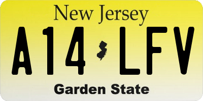 NJ license plate A14LFV