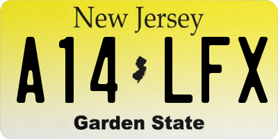 NJ license plate A14LFX