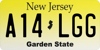 NJ license plate A14LGG