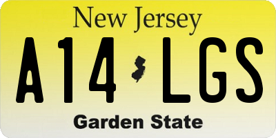 NJ license plate A14LGS