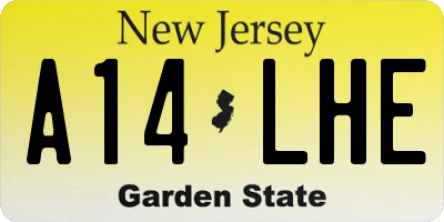 NJ license plate A14LHE