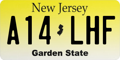 NJ license plate A14LHF