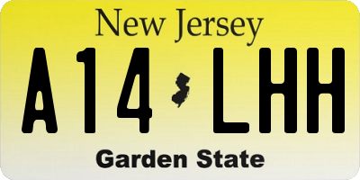 NJ license plate A14LHH