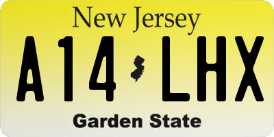 NJ license plate A14LHX