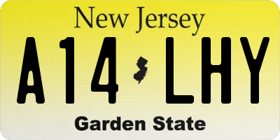NJ license plate A14LHY