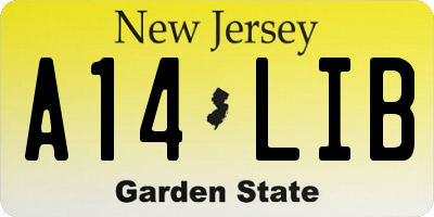 NJ license plate A14LIB