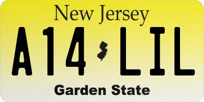 NJ license plate A14LIL