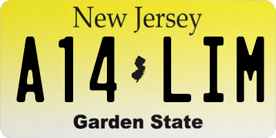 NJ license plate A14LIM
