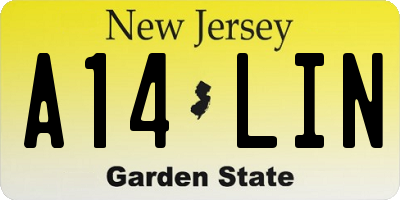 NJ license plate A14LIN