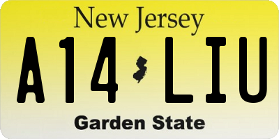 NJ license plate A14LIU
