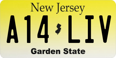 NJ license plate A14LIV