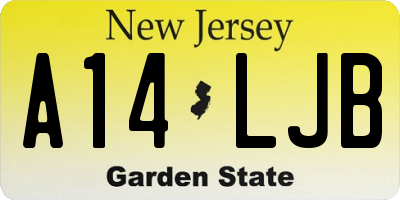 NJ license plate A14LJB