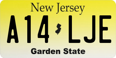 NJ license plate A14LJE